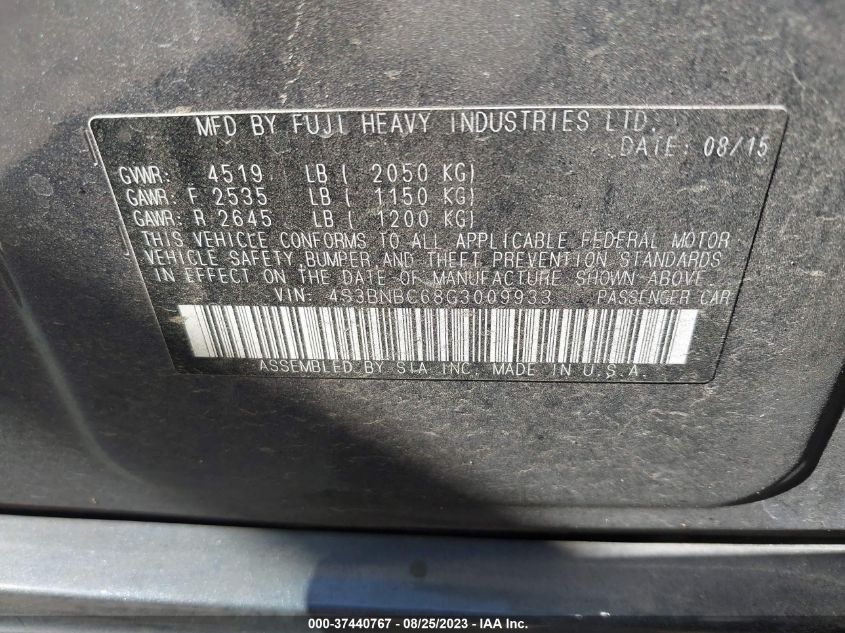 2016 SUBARU LEGACY 2.5I PREMIUM - 4S3BNBC68G3009933