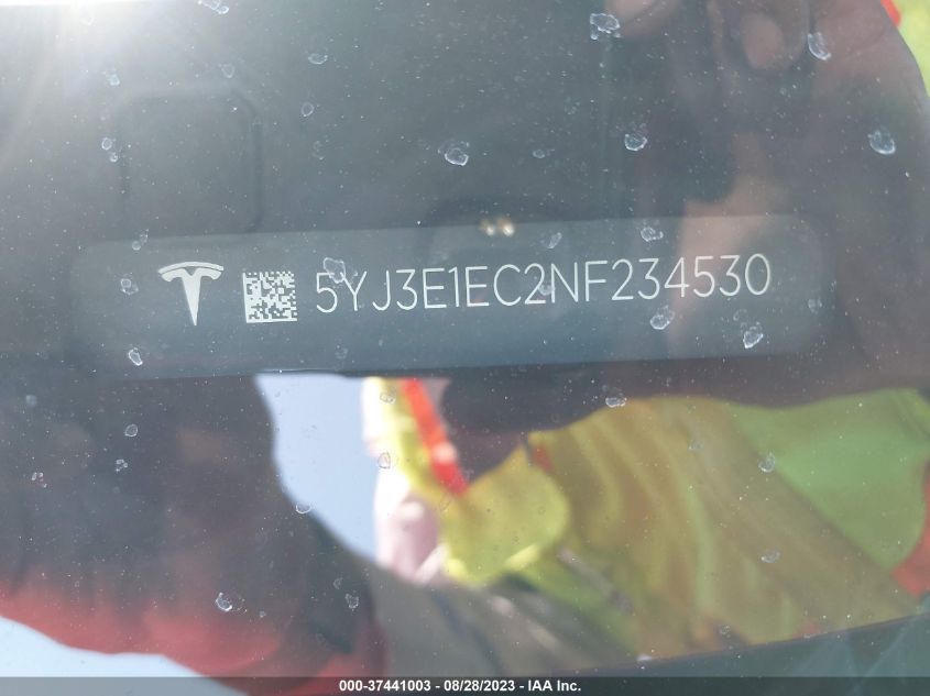 2022 TESLA MODEL 3 PERFORMANCE - 5YJ3E1EC2NF234530