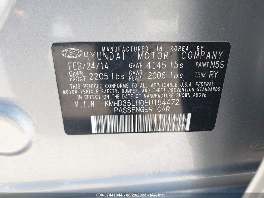 2014 HYUNDAI ELANTRA GT - KMHD35LH0EU184472
