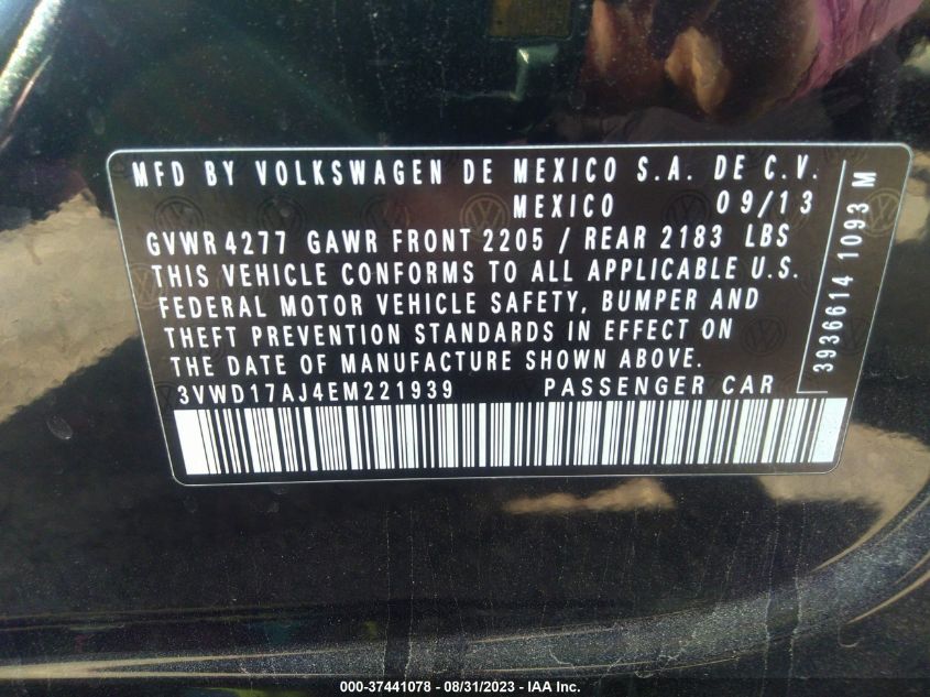 2014 VOLKSWAGEN JETTA SEDAN SE W/CONNECTIVITY - 3VWD17AJ4EM221939