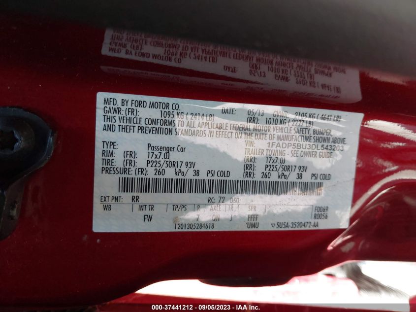 2013 FORD C-MAX HYBRID SEL - 1FADP5BU3DL543203