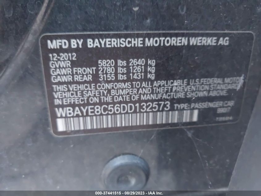 2013 BMW 7 SERIES 750LI - WBAYE8C56DD132573