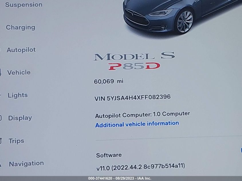 2015 TESLA MODEL S P85D - 5YJSA4H4XFF082396