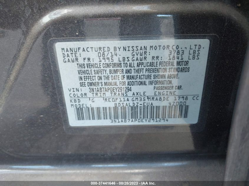 2014 NISSAN SENTRA SV - 3N1AB7AP0EY291294