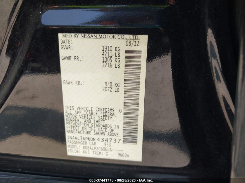 2013 NISSAN ALTIMA 2.5 - 1N4AL3AP6DN434737