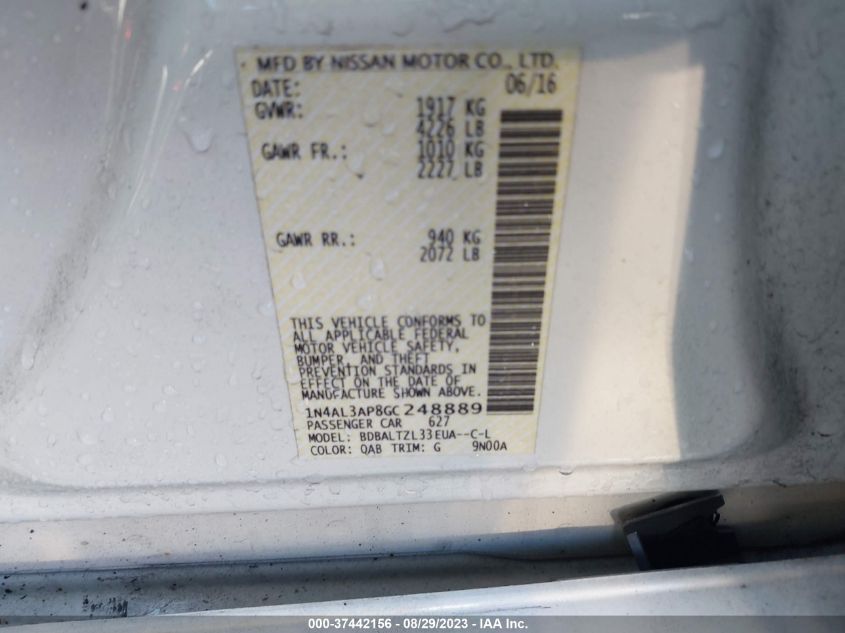 2016 NISSAN ALTIMA 2.5 SL - 1N4AL3AP8GC248889