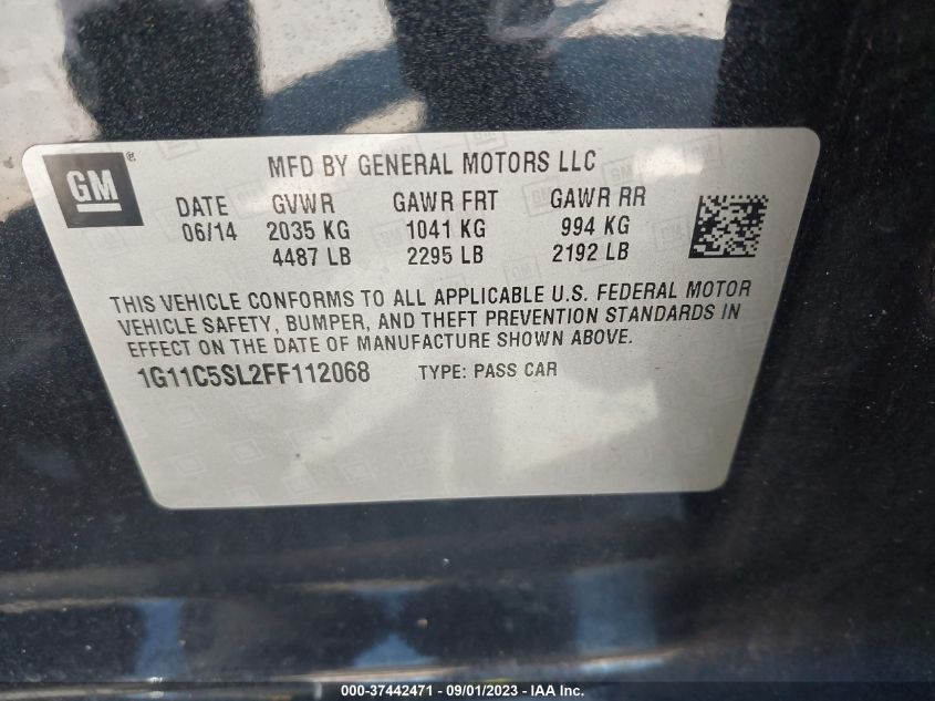 2015 CHEVROLET MALIBU LT - 1G11C5SL2FF112068