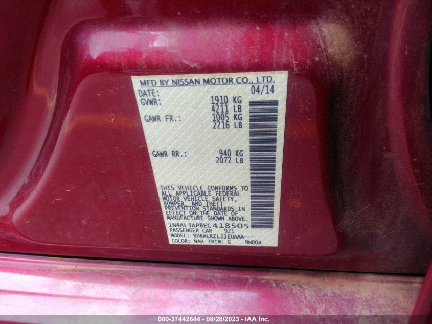 2014 NISSAN ALTIMA 2.5 - 1N4AL3AP8EC418505