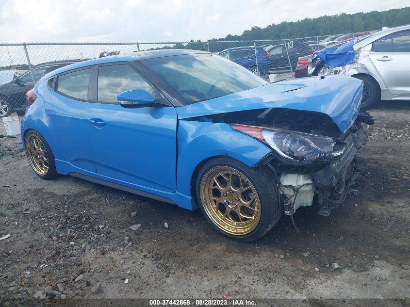 2013 HYUNDAI VELOSTER TURBO W/BLUE INT - KMHTC6AEXDU115877