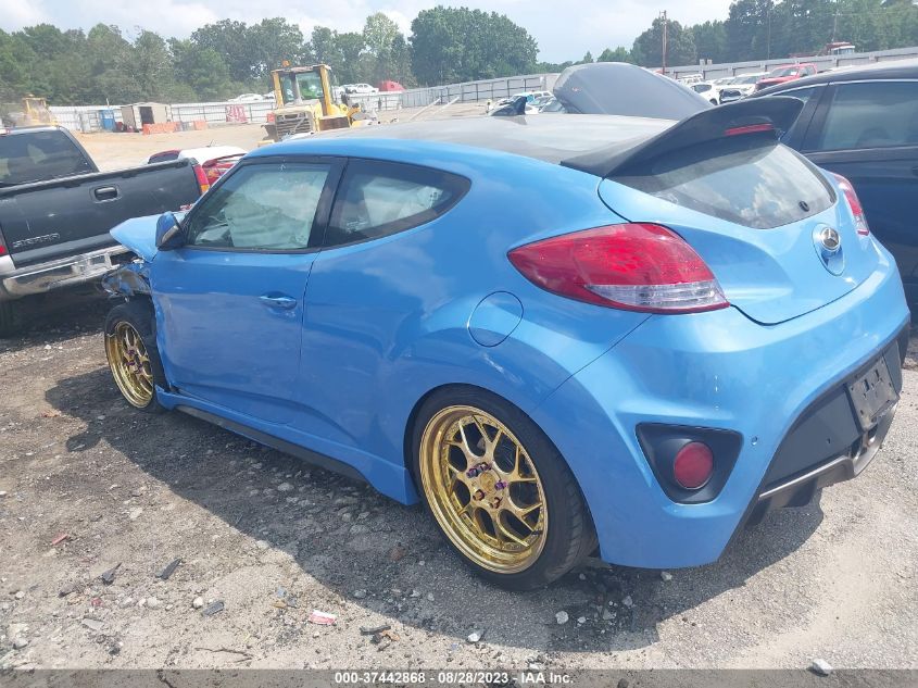 2013 HYUNDAI VELOSTER TURBO W/BLUE INT - KMHTC6AEXDU115877