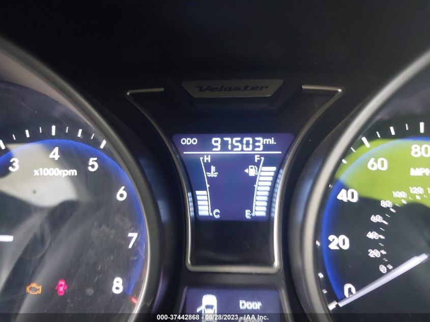 2013 HYUNDAI VELOSTER TURBO W/BLUE INT - KMHTC6AEXDU115877