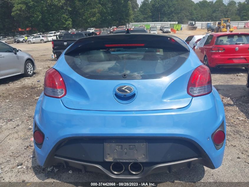 2013 HYUNDAI VELOSTER TURBO W/BLUE INT - KMHTC6AEXDU115877