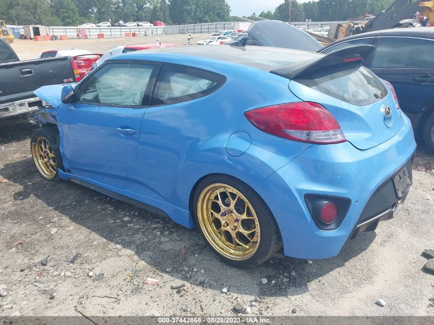 2013 HYUNDAI VELOSTER TURBO W/BLUE INT - KMHTC6AEXDU115877