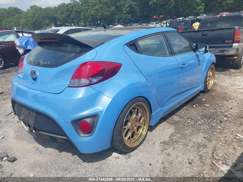 2013 HYUNDAI VELOSTER TURBO W/BLUE INT - KMHTC6AEXDU115877