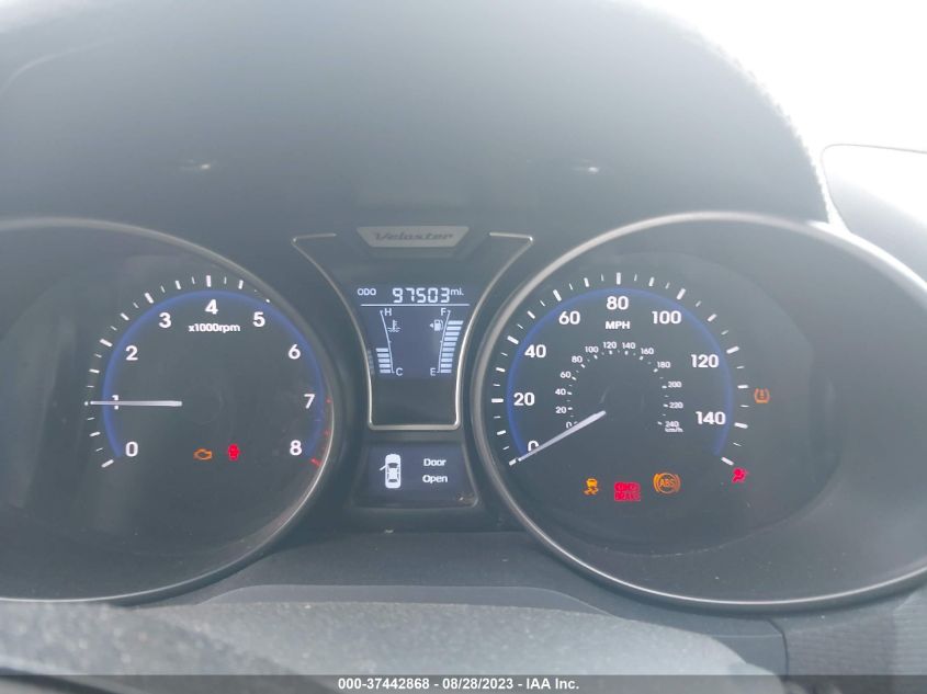 2013 HYUNDAI VELOSTER TURBO W/BLUE INT - KMHTC6AEXDU115877