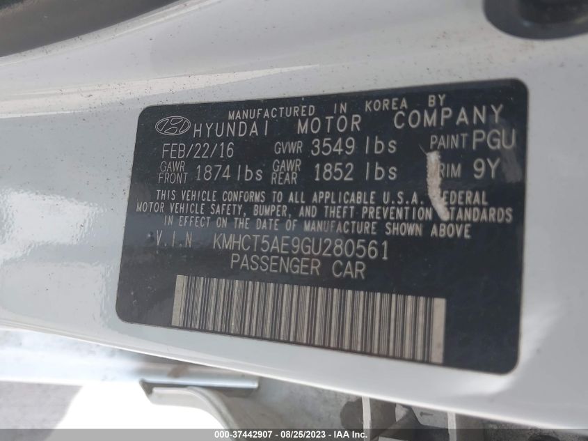 2016 HYUNDAI ACCENT SE - KMHCT5AE9GU280561