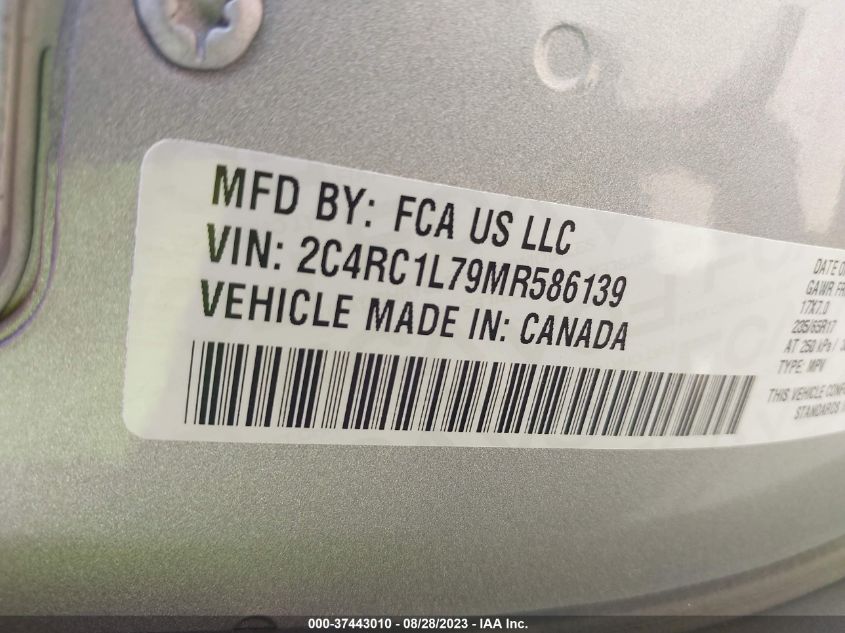 2021 CHRYSLER PACIFICA HYBRID TOURING L - 2C4RC1L79MR586139