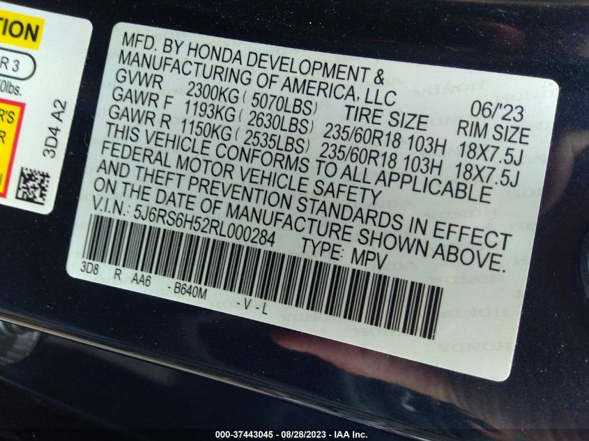 2024 HONDA CR-V HYBRID SPORT - 5J6RS6H52RL000284