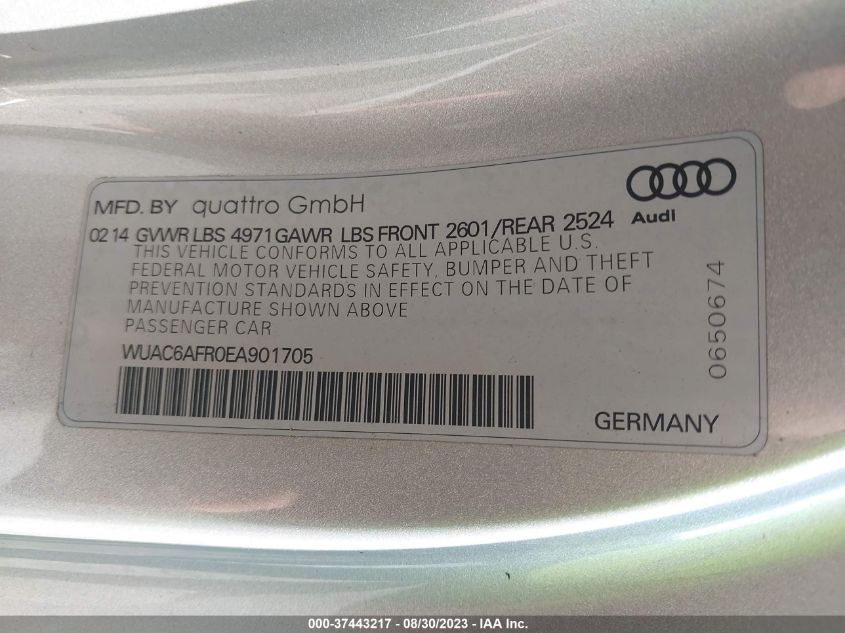 2014 AUDI RS 5 WUAC6AFR0EA901705
