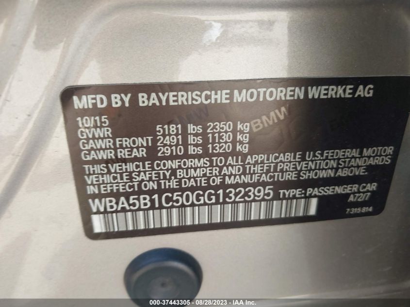 2016 BMW 5 SERIES 535I - WBA5B1C50GG132395