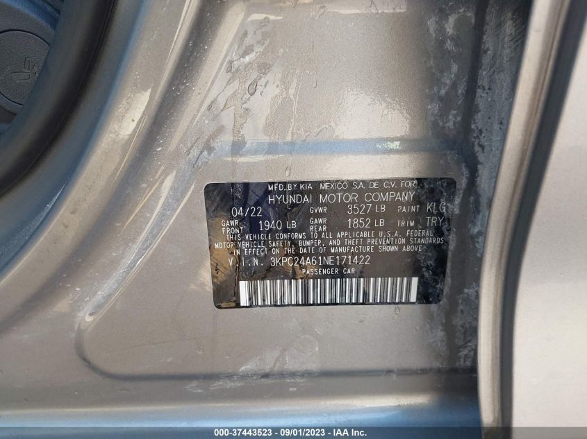 2022 HYUNDAI ACCENT SE - 3KPC24A61NE171422