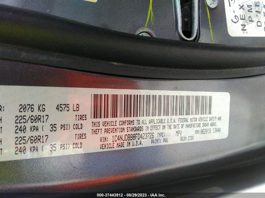 2015 JEEP COMPASS SPORT - 1C4NJDBB8FD423726