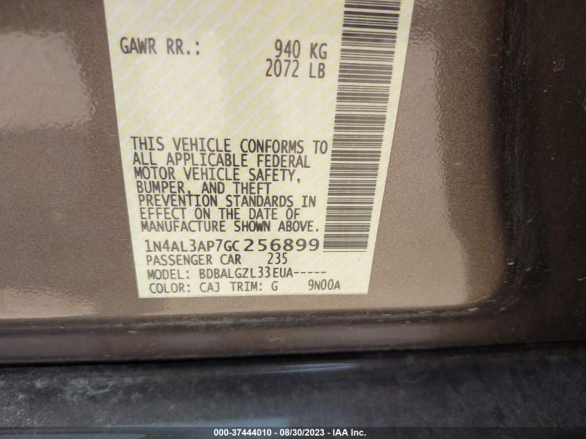 2016 NISSAN ALTIMA 2.5/S/SV/SL/SR - 1N4AL3AP7GC256899