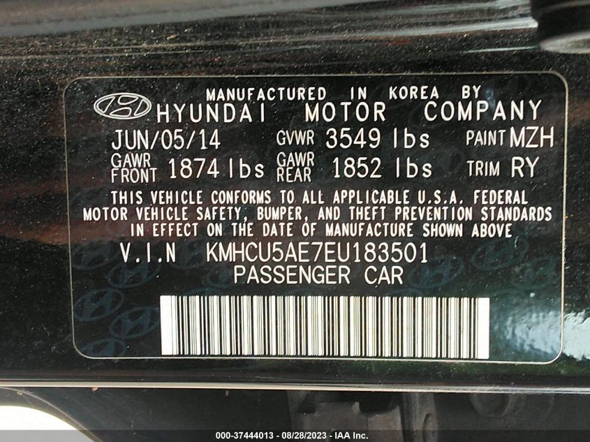 2014 HYUNDAI ACCENT SE - KMHCU5AE7EU183501