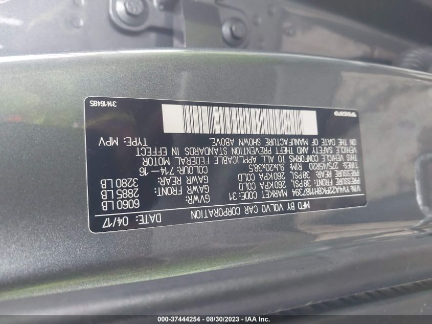 2017 VOLVO XC90 T6 - YV4A22PK8H1187394