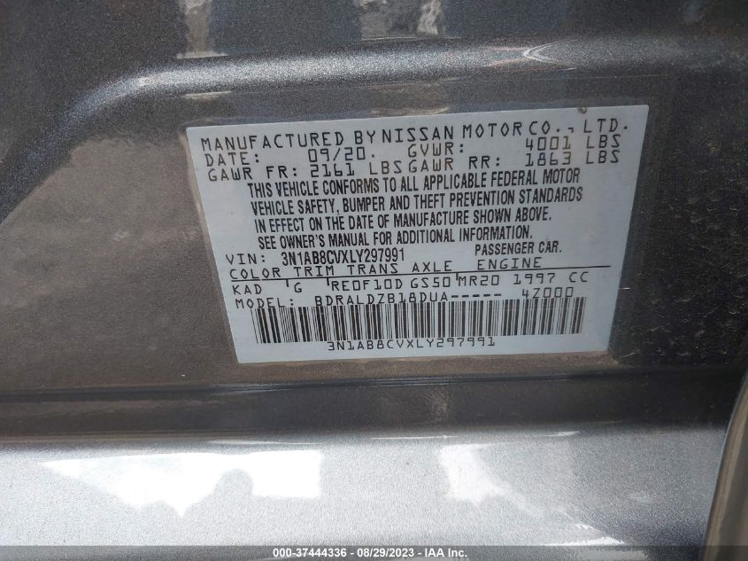 2020 NISSAN SENTRA SV - 3N1AB8CVXLY297991