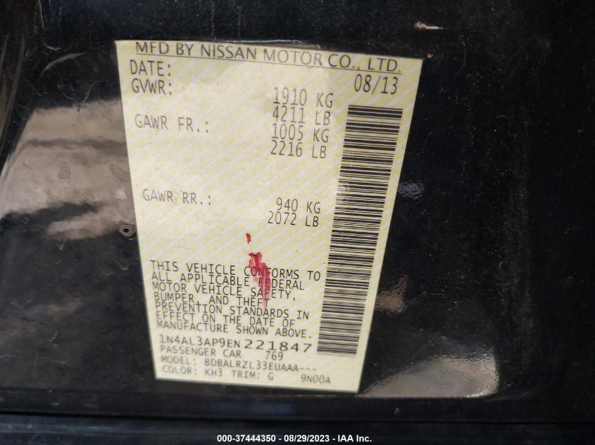 2014 NISSAN ALTIMA 2.5 S - 1N4AL3AP9EN221847