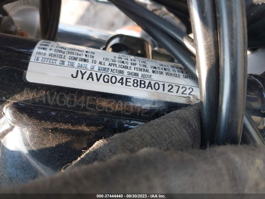 2011 YAMAHA XV250 JYAVG04E8BA012722
