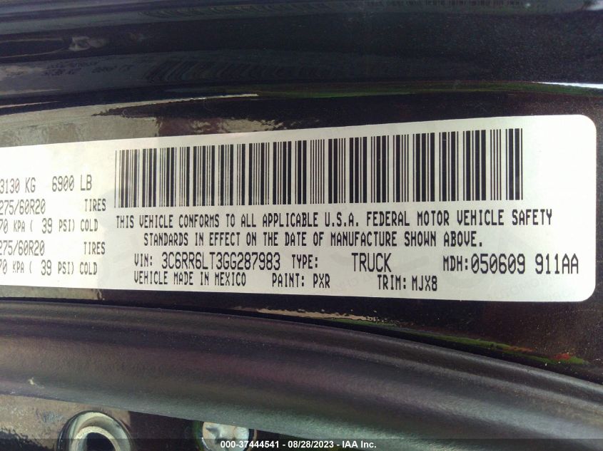 2016 RAM PICKUP 1500 - 3C6RR6LT366287983