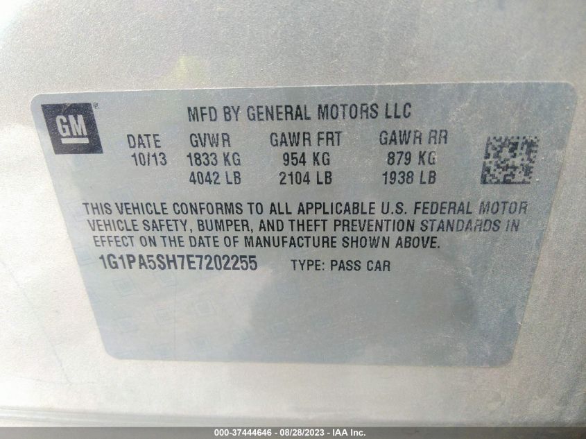 2014 CHEVROLET CRUZE LS - 1G1PA5SH7E7202255