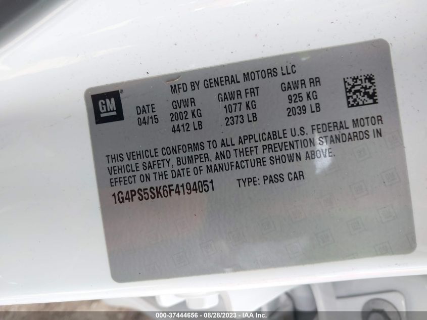 2015 BUICK VERANO LEATHER GROUP - 1G4PS5SK6F4194051