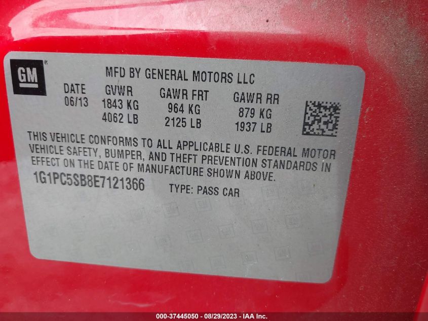 2014 CHEVROLET CRUZE 1LT - 1G1PC5SB8E7121366