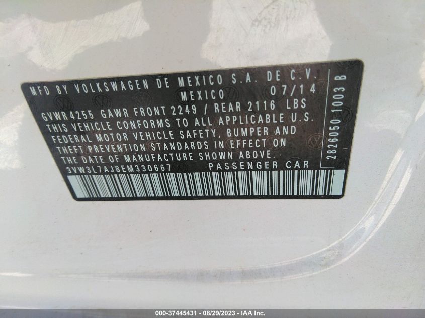 2014 VOLKSWAGEN JETTA SEDAN TDI VALUE EDITION - 3VW3L7AJ8EM330667