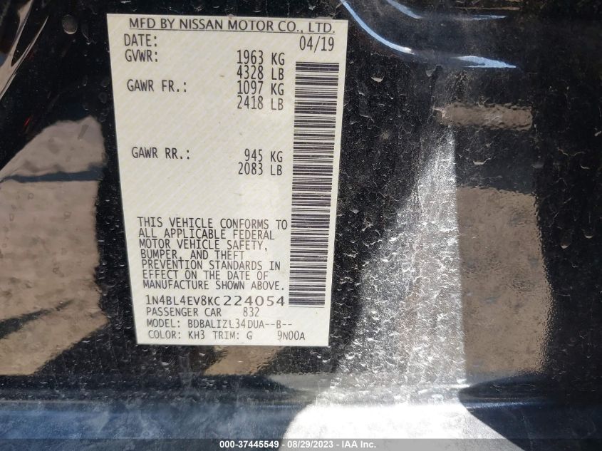 2019 NISSAN ALTIMA 2.5 SL - 1N4BL4EV8KC224054