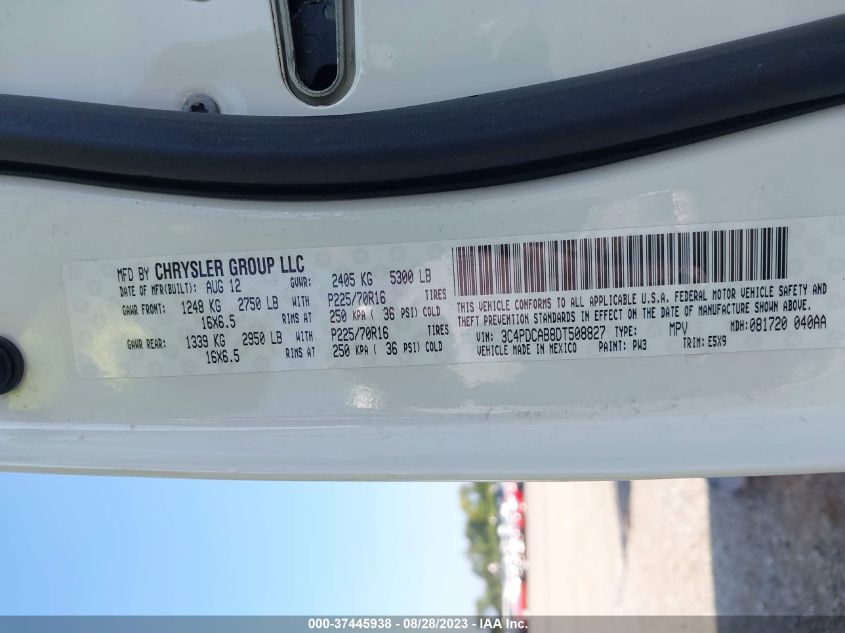 2013 DODGE JOURNEY SE - 3C4PDCAB8DT508827