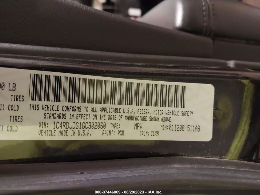 2016 DODGE DURANGO LIMITED - 1C4RDJDG1GC302060