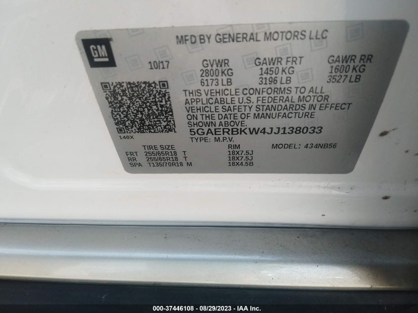 2018 BUICK ENCLAVE ESSENCE - 5GAERBKW4JJ138033