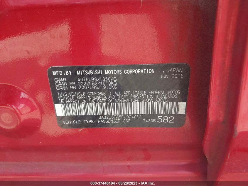 2015 MITSUBISHI LANCER GT - JA32U8FW5FU024012