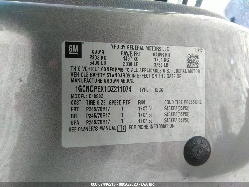 2013 CHEVROLET SILVERADO 1500 WORK TRUCK - 1GCNCPEX1DZ211074