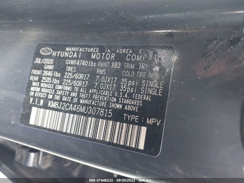 2021 HYUNDAI TUCSON SE - KM8J2CA46MU307815