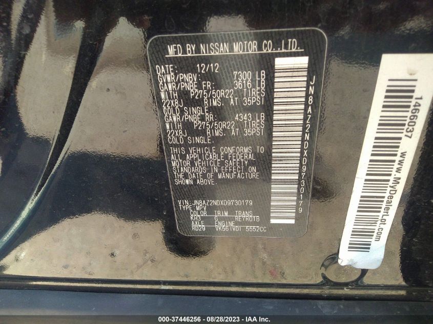 2013 INFINITI QX56 JN8AZ2NDXD9730179