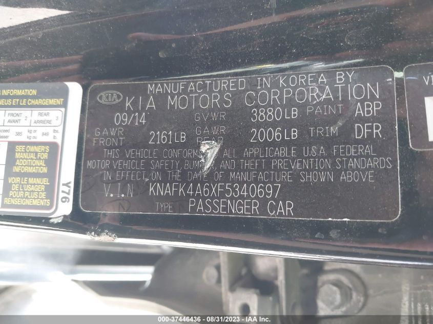 2015 KIA FORTE LX - KNAFK4A6XF5340697