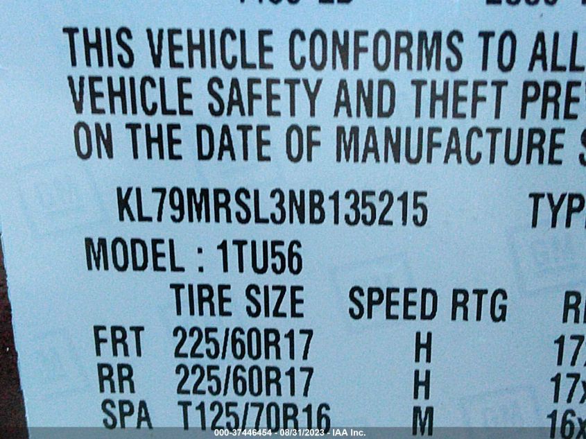 2022 CHEVROLET TRAILBLAZER LT - KL79MRSL3NB135215