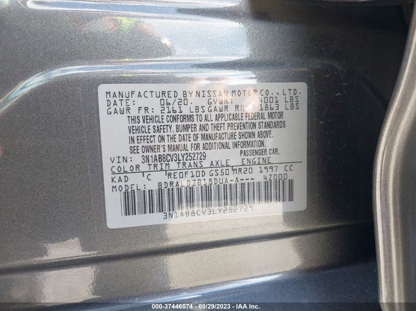 2020 NISSAN SENTRA SV - 3N1AB8CV3LY252729
