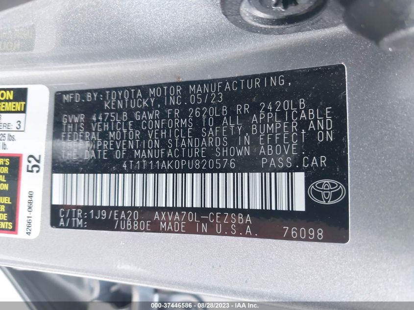 2023 TOYOTA CAMRY SE NIGHT SHADE/SE - 4T1T11AK0PU820576