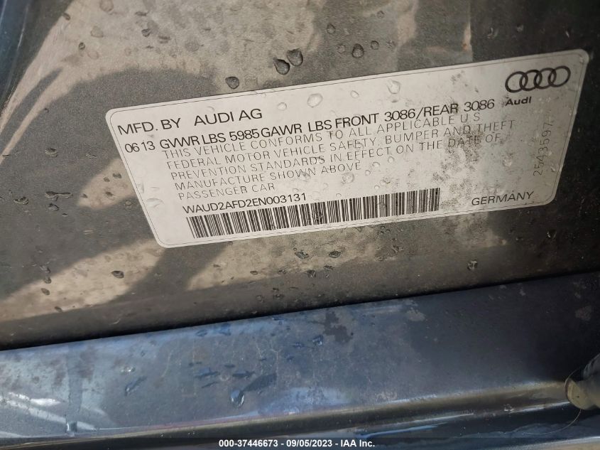 2014 AUDI S8 WAUD2AFD2EN003131